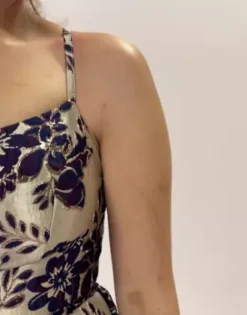 Floral Brocade Short A-Line Dress -Floral Applique Dresses Shop 12901D PDP