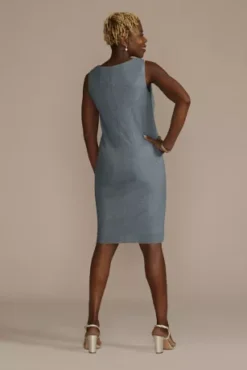 Embellished Scoop Neck Short Jacket Sheath Dress -Floral Applique Dresses Shop 2583 MSLATE MOB PROD1 282