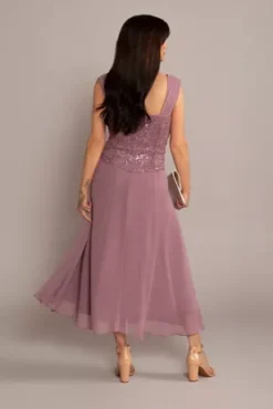 Tea-Length Lace And Chiffon A-Line Jacket Dress -Floral Applique Dresses Shop 28556 DEEPROSE MOB PROD5 3810