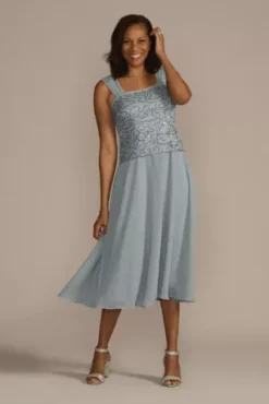 Tea Length Sequin Lace And Chiffon Jacket Dress -Floral Applique Dresses Shop 28987 DUSTYBLUE MOB PROD12 48