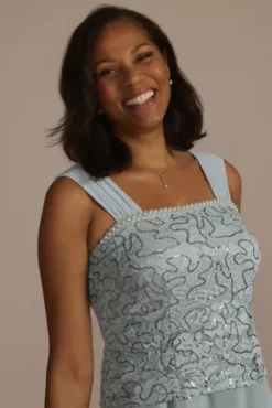 Tea Length Sequin Lace And Chiffon Jacket Dress -Floral Applique Dresses Shop 28987 DUSTYBLUE MOB PROD12 66