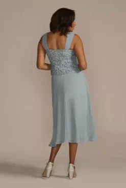 Tea Length Sequin Lace And Chiffon Jacket Dress -Floral Applique Dresses Shop 28987 DUSTYBLUE MOB PROD12 79