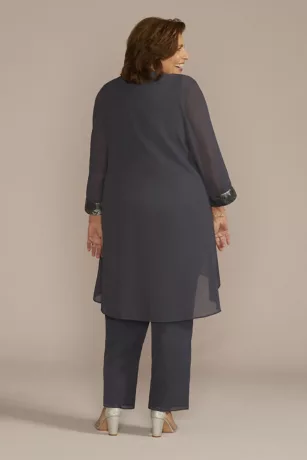 Three Piece Georgette Duster Pantsuit Set 2 Three Piece Georgette Duster Pantsuit Set - Image 2