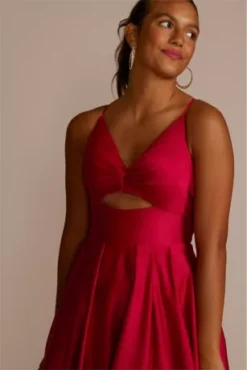 Long V-Neck Satin Ball Gown With Bodice Cutout -Floral Applique Dresses Shop 3803BN MRED PRM PROD9 081 1