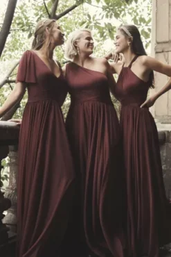 High-Neck Mesh Bridesmaid Dress With Full Skirt -Floral Applique Dresses Shop 4XLF19931 ZZZ2