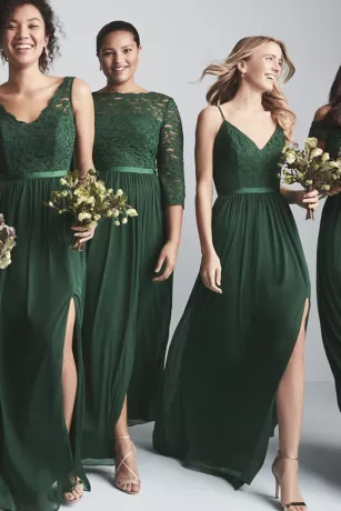 Lace And Mesh V-Neck Bridesmaid Dress 5 Lace And Mesh V-Neck Bridesmaid Dress - Image 5