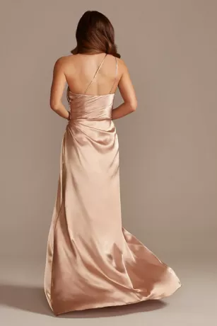 Charmeuse Draped One-Shoulder Bridesmaid Dress 2 Charmeuse Draped One-Shoulder Bridesmaid Dress - Image 2