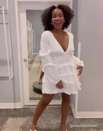 Charmeuse Ruffle Mini Dress With Back Tie 4 Charmeuse Ruffle Mini Dress With Back Tie - Image 4