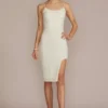 Knee Length Jersey Glitter Dress With Cutout Back
