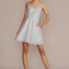 Short Iridescent Sequin A-Line Dress