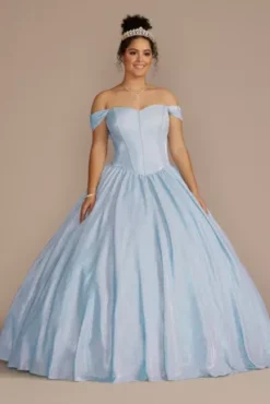 Glitter Knit Corset Quince Ball Gown