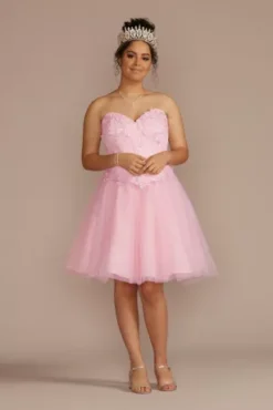 3-Piece Floral Glitter Corset Quince Ball Gown -Floral Applique Dresses Shop 8FR2302 MPETAL QUINCE PROD3 235