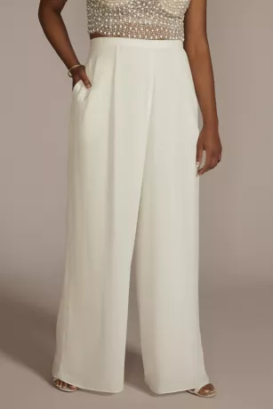 Crepe Wide Leg Wedding Separates Pant 1 Crepe Wide Leg Wedding Separates Pant