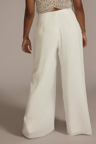Crepe Wide Leg Wedding Separates Pant 2 Crepe Wide Leg Wedding Separates Pant - Image 2