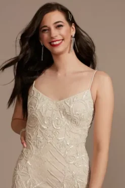 Hand-Beaded Point Desprit Slip Wedding Dress -Floral Applique Dresses Shop AP2E209041 MIVYOYSTER DBSTU PROD4 574