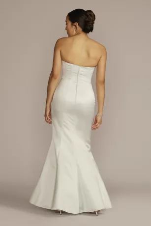 Satin Strapless Mermaid Wedding Dress 2 Satin Strapless Mermaid Wedding Dress - Image 2