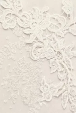 Petite Organza Ruffle Skirt Wedding Dress -Floral Applique Dresses Shop CWG568 SOLIDIVORY OLEG PROD10 001