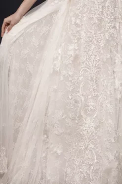 Beaded Lace Wedding Dress With Pleated Skirt -Floral Applique Dresses Shop CWG780 IVYCHAMP OLEG PROD3 V2 052