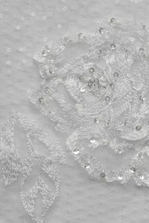 Large Floral Applique Beaded Strap Wedding Dress 5 Large Floral Applique Beaded Strap Wedding Dress - Image 5