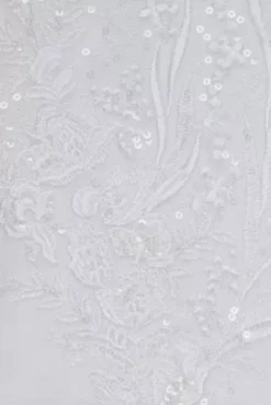 Leafy Applique Lace Off The Shoulder Wedding Dress -Floral Applique Dresses Shop CWG891 WHITE OLEG SWATCH PROD3