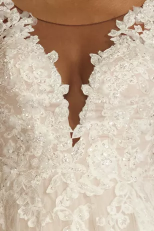 Illusion V-Neck Long Sleeve Lace Wedding Gown 4 Illusion V-Neck Long Sleeve Lace Wedding Gown - Image 4