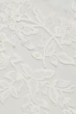 Illusion Plunge V-Neck Lace Wedding Gown -Floral Applique Dresses Shop CWG924 SOLIDIVORY OLEG SWATCH PROD2 002