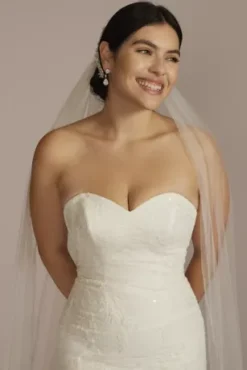 Lace Up Back Strapless Mermaid Wedding Dress 6 Lace Up Back Strapless Mermaid Wedding Dress -Floral Applique Dresses Shop CWG926 SOFTWHITE OLEG PROD12 087