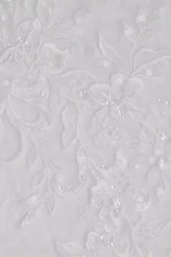 High Neck Long Sleeve Illusion Wedding Dress -Floral Applique Dresses Shop CWG930 WHITE OLEG SWATCH PROD5 10