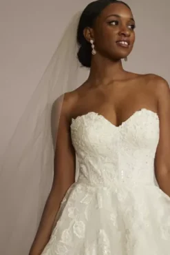 Tiered Floral Ball Gown Wedding Dress -Floral Applique Dresses Shop CWG936 IVORY OLEG PROD3 124