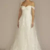 Lace Applique Wedding Dress With Removable Sleeves