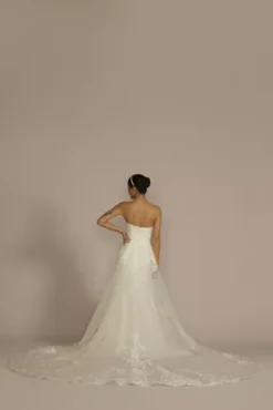 Lace Applique Wedding Dress With Removable Sleeves -Floral Applique Dresses Shop CWG954 IVORY OLEG PROD12 1586