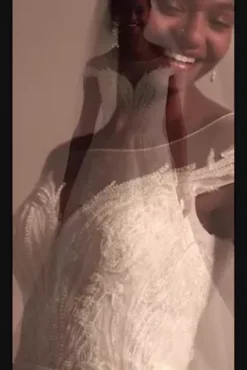 Cap Sleeve V-Back Beaded Ball Gown Wedding Dress -Floral Applique Dresses Shop CWG959 IVYCHAMP OLEG PROD10