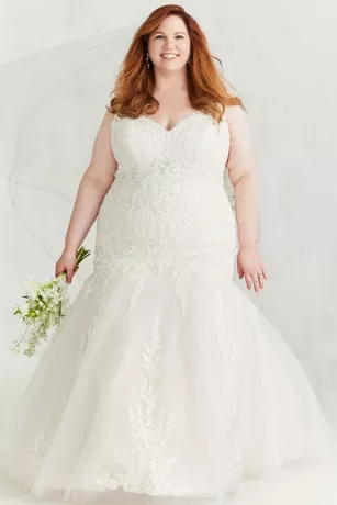 Multi-Lace Tank V-Neck Mermaid Wedding Dress 4 Multi-Lace Tank V-Neck Mermaid Wedding Dress - Image 4