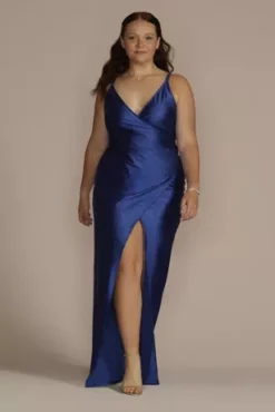 Spaghetti Strap Glitter Knit Draped Dress