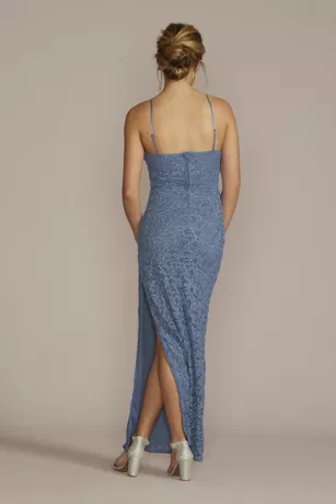 Glitter Stretch Lace V-Neck Sheath Gown 2 Glitter Stretch Lace V-Neck Sheath Gown - Image 2