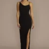 Asymmetrical Cowl Neck Jersey Sheath Dress