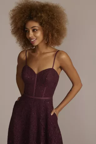 Sparkle Lace Dress With Corset Bodice 3 Sparkle Lace Dress With Corset Bodice - Image 3