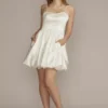 Satin Bubble Hem Mini A-Line