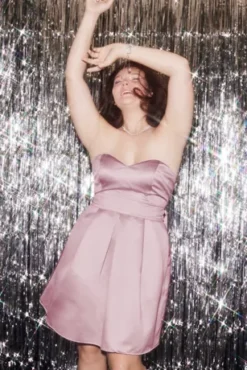 Short Strapless Satin A-line Dress With Bow 11 Short Strapless Satin A-line Dress With Bow -Floral Applique Dresses Shop D24NY22468 PDP Crop OCT5 1920x2880