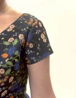 Floral Jacquard Short A-Line Dress -Floral Applique Dresses Shop D39NY22335 PDP