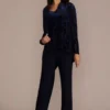 Burnout Velvet Three Piece Pantsuit