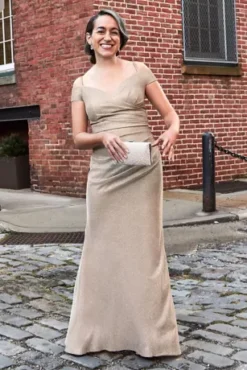 Off-the-Shoulder Metallic Sheath Gown -Floral Applique Dresses Shop D40NY22221 1 PDP Crop FEB6 1920x2880