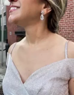 Off-the-Shoulder Metallic Sheath Gown -Floral Applique Dresses Shop D40NY22221 PDP