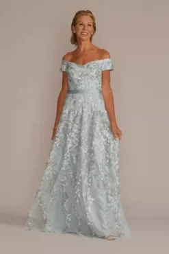 Sweetheart Off The Shoulder A-Line With Appliques