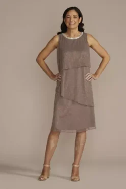 Tiered Metallic Jacket Dress With Rhinestone Trim -Floral Applique Dresses Shop D40NY22586V1 PRTOBELLO MOB PROD7 060