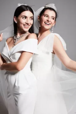 Cuffed Off-the-Shoulder Stretch Crepe Jumpsuit -Floral Applique Dresses Shop DB3230 1 PDP Crop JUN25 1920x2880