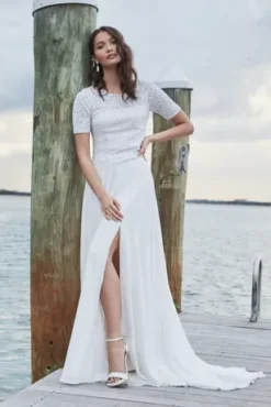 Chiffon Wedding Separates Circle Skirt 16 Chiffon Wedding Separates Circle Skirt -Floral Applique Dresses Shop DS150827 PDP Crop APR20 1920x2880