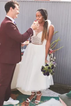 Tulle Wedding Separates Midi Skirt -Floral Applique Dresses Shop DS150831 1 PDP Crop SEP28 1920x2880