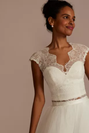 Allover Lace Cap Sleeve Separates Top 1 Allover Lace Cap Sleeve Separates Top