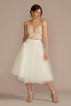 3D Floral Sweetheart Spaghetti Strap Separates Top 8 3D Floral Sweetheart Spaghetti Strap Separates Top -Floral Applique Dresses Shop DS152140 SFTWHTNUDE SEPERATES PROD1 026